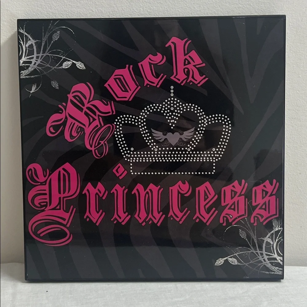 🌞 Rock Princess Canvas Wall Art Decor - Black & Barbiecore Pink 12” x 12”